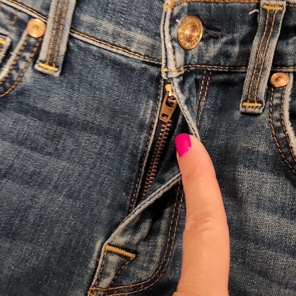 7 for all mankind high waist ankle gwenevere skinny distressed jeans size 24 - Picture 9 of 11